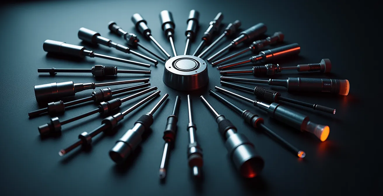 Modern car diagnostic system with multiple sensors monitoring engine health in real-time