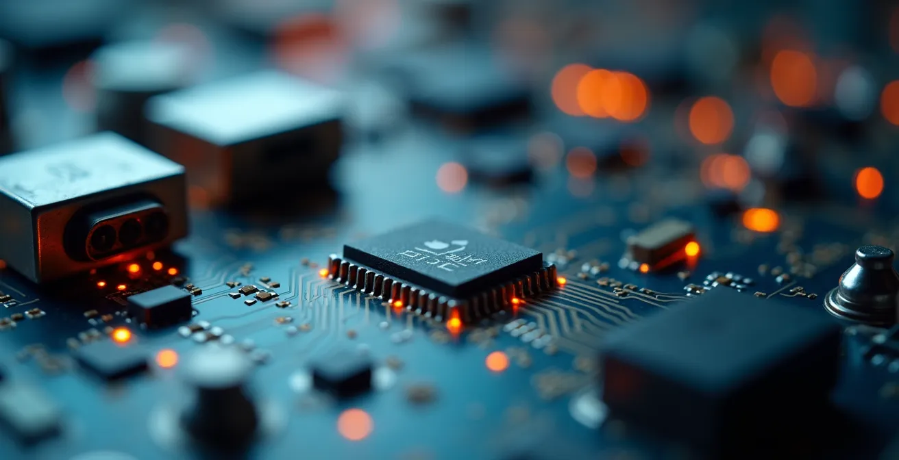 Close-up of modern vehicle diagnostic sensor technology