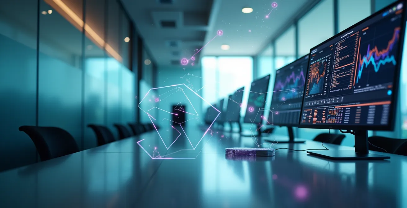 Modern office environment showing digital fleet management system setup